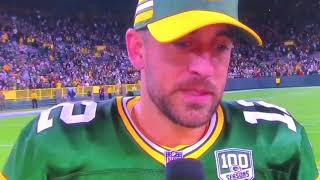 Aaron Rodgers high after the game interview [upl. by Laforge]