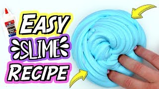 HOW TO MAKE SLIME For Beginners NO FAIL Easy DIY Slime Recipe [upl. by Enelyw]