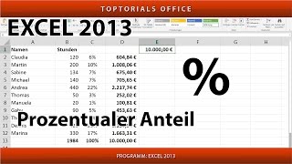 Prozentualen Anteil berechnen Excel [upl. by Enirahtac818]