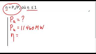 Solution Question Physique Puissance Rendement [upl. by Wane]