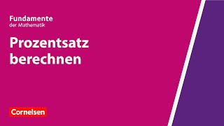 Prozentsatz berechnen  Fundamente der Mathematik  Erklärvideo [upl. by Lewiss]