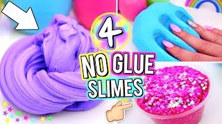 4 Easy DIY Slimes WITHOUT GLUE How To Make The BEST SLIME WITH NO GLUE [upl. by Yentyrb]