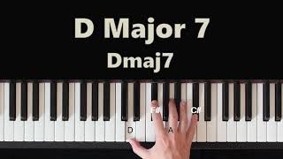 How To Play D Major 7 Dmaj7 Chord On Piano [upl. by Pardner]