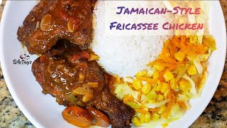 JamaicanStyle Fricassee Chicken made EASY  Fry amp CookDown Chicken  Whitneys Kitchen Jamaica [upl. by Nalorac]