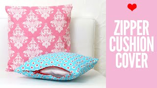 Zippered Cushion Covers for Beginners  Easy Tutorial [upl. by Noyad]