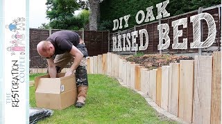 VERTICAL OAK SLEEPER RAISED BED  Complete Build [upl. by Xenia]