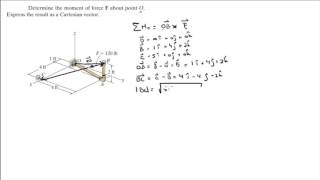 Determine the moment of force F about point O [upl. by Hirschfeld]