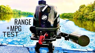 MercuryTohatsu 6HP 4 Stroke Range and MPG Test [upl. by Nyrroc]