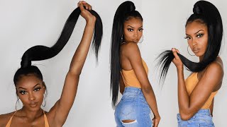 EASY AFFORDABLE WRAP PONYTAIL  PonyPro TryOn Haul [upl. by Hpotsirhc]