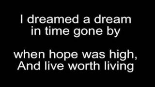 Susan boyleI Dreamed a Dream Lyrics [upl. by Sadnalor896]