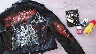 How To Custom Paint Leather Jacket  TipsTricks and Techniques [upl. by Ecydnac]