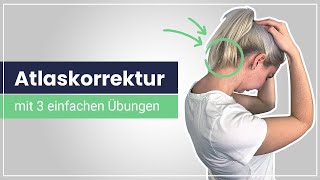 Atlaskorrektur  3 schnelle Übungen zur Selbsthilfe ✅ Lindere Deine HWSSchmerzen [upl. by Llewen]