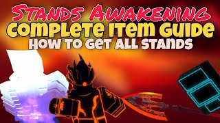 The Complete guide to StandsAwakening all items  all stands [upl. by Gorges]