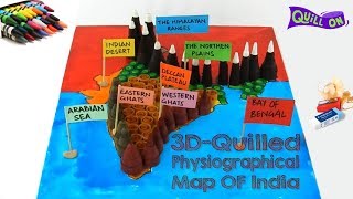 Physiographical Map of India  Geography Project [upl. by Ylime]