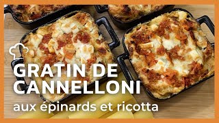 Gratin de cannelloni aux épinards et ricotta [upl. by Beret]