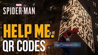 Spiderman PS4 QR Codes Photo Picture Locations Internet Fame Side Mission [upl. by Levy155]