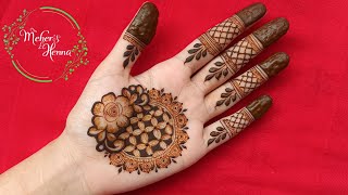 Mandala Mehndi Design For Front Part  Intricate mandala Mehndi design  Mehers Henna [upl. by Landre]