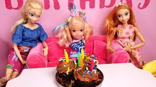 Elsas BIRTHDAY  Special guests  Elsa amp Anna toddlers  party  pinata  Barbie  cake  gifts [upl. by Ainig]