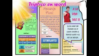 TRIPTICO EN WORD PASO A PASO [upl. by Crenshaw]