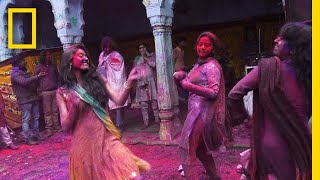 Get an UpClose Look at the Colorful Holi Festival  National Geographic [upl. by Hselin]