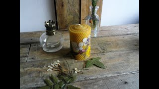 Cómo hacer una Vela de cera de abeja primaveral paso a paso DIY 🐝 [upl. by Cressi227]