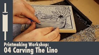 Linocut Printmaking Tutorial 04 Carving The Block [upl. by Aihpledalihp]