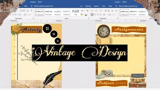 🕰️VINTAGE Design ideas using Microsoft Word for Projects  Ms Word Design  Charlz Arts [upl. by Accissej]