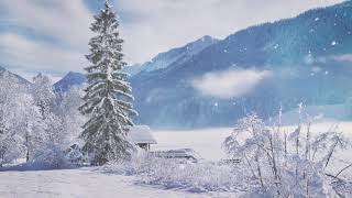 Christmas winter wonderland background video with relaxing music Smart TV background [upl. by Donadee]