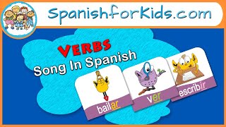 Los Verbos Verbs in Spanish Song by Risas y Sonrisas SpanishforKidscom [upl. by Haberman]