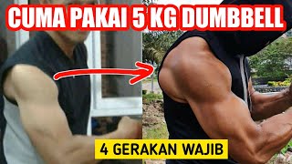 Melatih bahu cuma pakai dumbbell 5 kg [upl. by Rebel897]