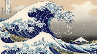 Hokusai “The Great Wave” with motion and sound [upl. by Sucram501]