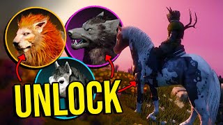 How To Unlock Mounts Horse Wolf amp Lion  New World Expansion [upl. by Enirehtacyram]