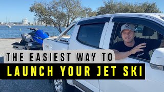 The Easiest Way to Launch a Jet Ski or PWC at the Boat Ramp  How to Reverse a Jet Ski Trailer [upl. by Aikemet570]