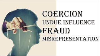 Coercion Undue Influence Fraud Misrepresentation  Indian Contract Act 1872  Law Guru [upl. by Ridglea]