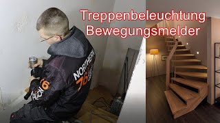 Treppenbeleuchtung mit Bewegungsmelder  Vorbereitung Hausinstallation Teil 12 ElektroM [upl. by Dloniger]