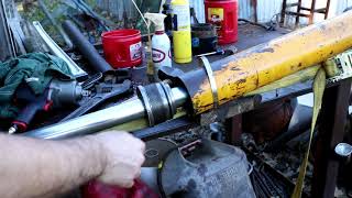 Hydraulic Cylinder Disassembly Repack Rebuild Install FAST [upl. by Valtin925]