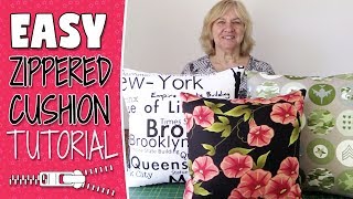 EASY Zippered Cushion Cover Tutorial [upl. by Sucul104]