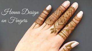 Easy DIY mehndi henna design on fingers [upl. by Jahdiel324]