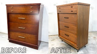 Restoring amp Updating A Vintage Dresser  Furniture Refinishing [upl. by Emina]