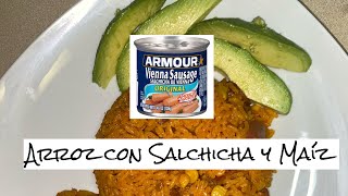 How to make Arroz Con Salchicha Y Maíz  Rice with Vienna sausage and corn  puertorican recipe [upl. by Beller]