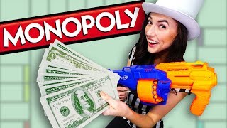 NERF Life Size MONOPOLY Board Game Challenge [upl. by Nailliw]