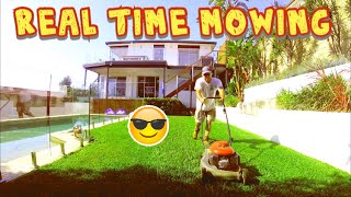 Lawn Mowing Real Time Start to Finish Mulch Plug Fitted Double Cut [upl. by Dreddy]