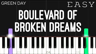 Green Day  Boulevard Of Broken Dreams  EASY Piano Tutorial [upl. by Dov]