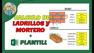 Calculo de LADRILLOS y MORTERO en muros [upl. by Bowie]