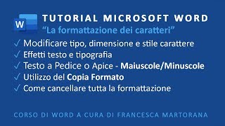 WORD  Office 365  Tutorial 2 Formattare caratteri in Word [upl. by Ahsenhoj]