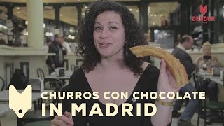 Churros con Chocolate at San Ginés  Devour Madrid [upl. by Craddock989]