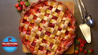 Tarte Fraise  Rhubarbe Strawberry amp Rhubarb Pie  Williams Kitchen [upl. by Saihtam]