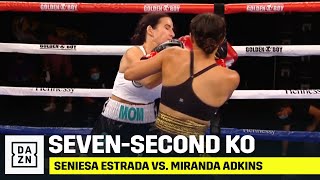 WOW Seniesa Estrada KOs Miranda Adkins In SEVEN Seconds [upl. by Trebleht]