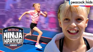 Payton Delu Tries CRAZY NEW NINJA WARRIOR COURSE Ninja Kidz TV [upl. by Gesner]