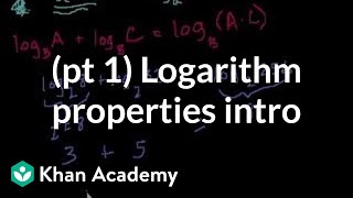 Introduction to logarithm properties  Logarithms  Algebra II  Khan Academy [upl. by Darnoc]